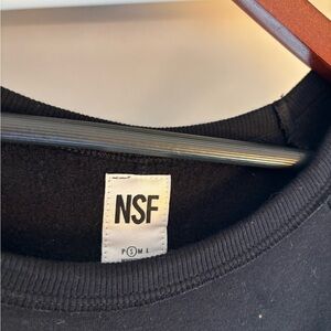 NSF Black Ribbed Crewneck Sweatshirt dress